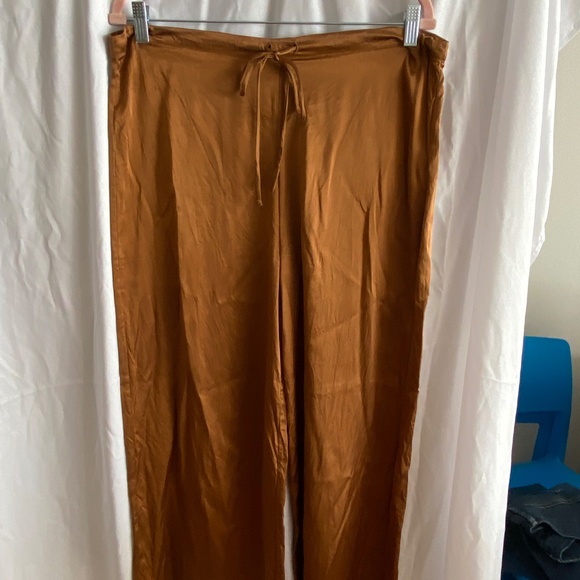 Erica Tanov Jules silk drawstring pant, brown, size 8 - Picture 8 of 11